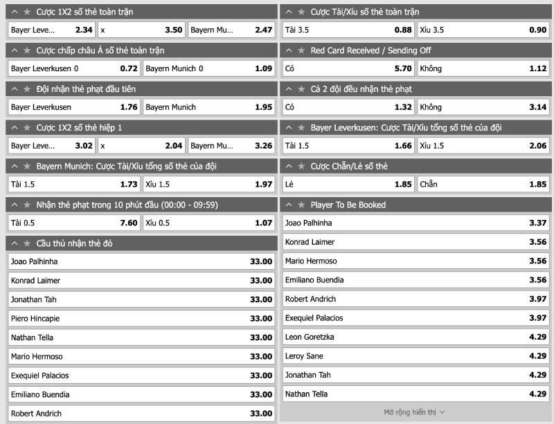 Kèo Total Booking Là Gì? Cách Chơi Kèo Thẻ Phạt Giành Thắng Lớn 4 Các loại kèo total booking phổ biến