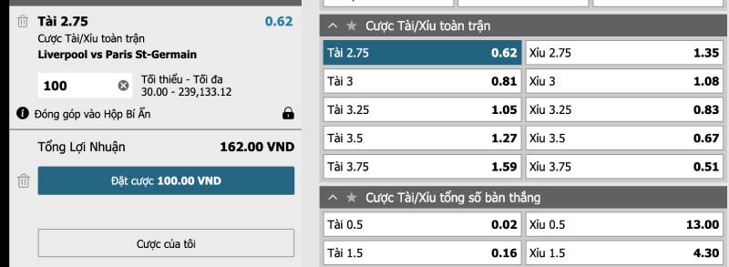 Cách tính kèo tài xỉu (Over/Under)