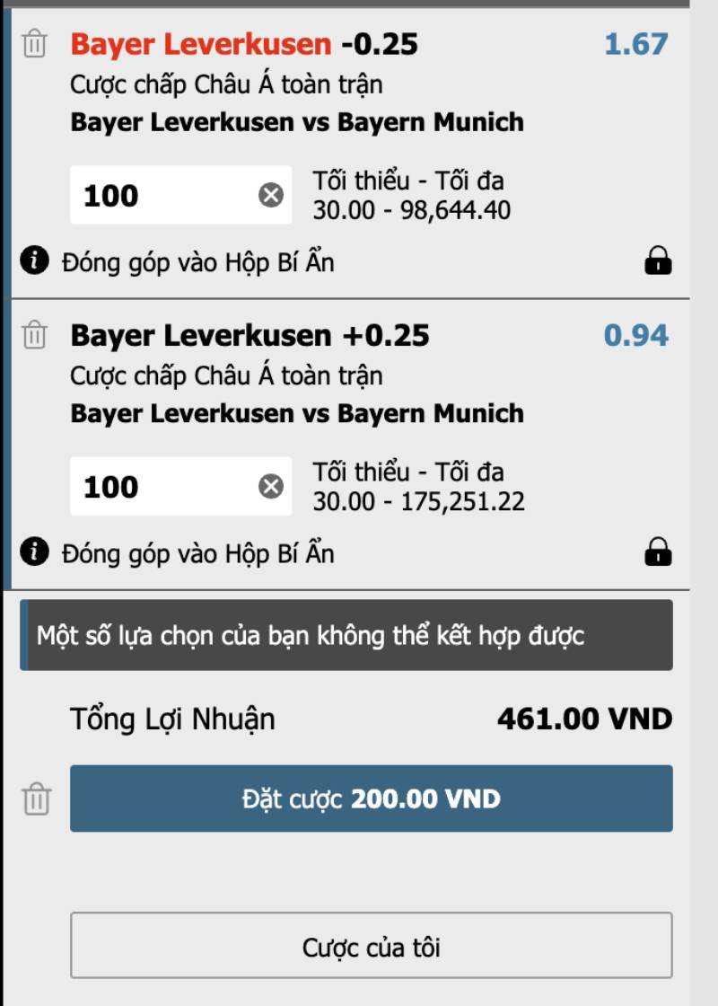 Kết hợp nhiều loại kèo