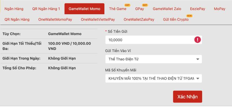 Hướng Dẫn Nạp Tiền VN88 – Chi Tiết & An Toàn Nhất 2025 4 Nạp tiền qua ví điện tử (MoMo, ZaloPay, ViettelPay, GPay, EeziePay)