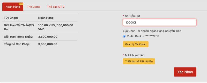 Rút tiền qua ngân hàng nội địa (Phương thức phổ biến nhất)