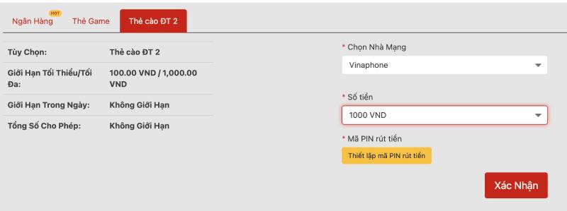 Rút tiền qua thẻ cào điện thoại (Nhanh gọn, tiện lợi)